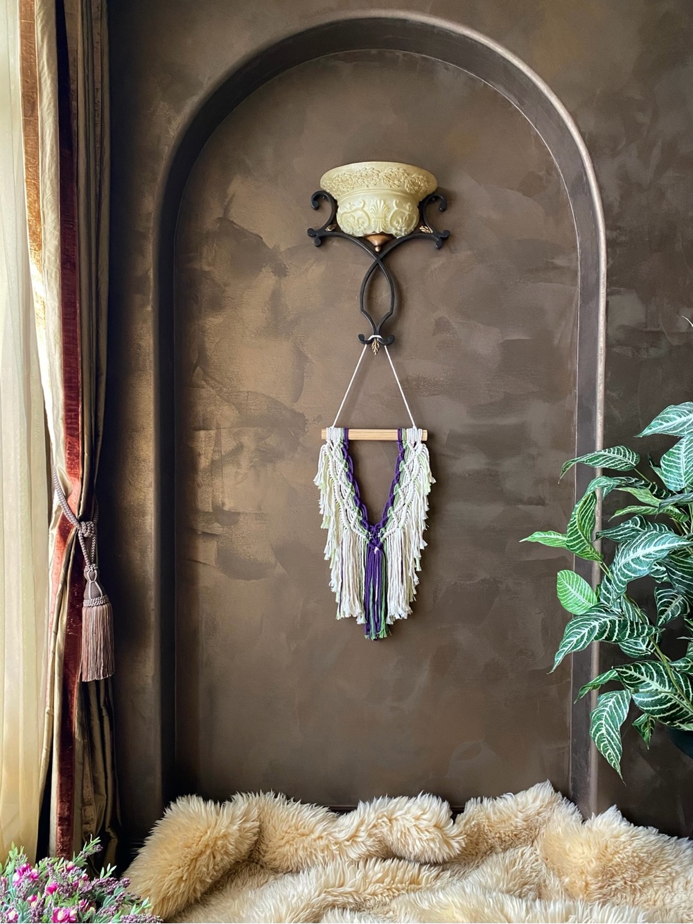 Handmade Macrame Wall Hanging Backdrop Crochet Art